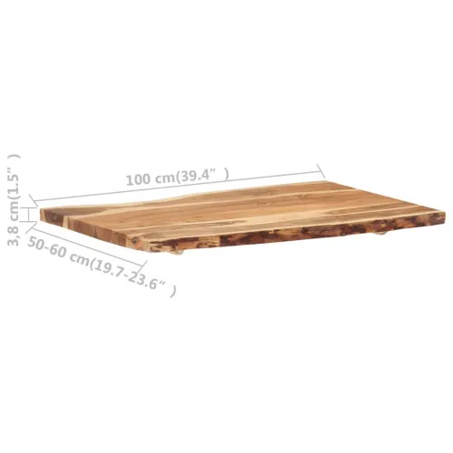 Stolna ploča od masivnog bagremovog drva 100 x (50-60) x 3,8 cm - 100 x 60 x 3.8 cm Cijena