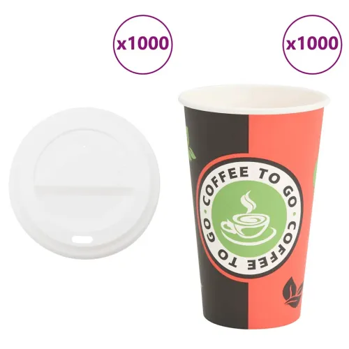 papirnate šalice za kavu s poklopcima 1000 kom 16 oz 400 ml - 1 400 ml 400 ml Cijena