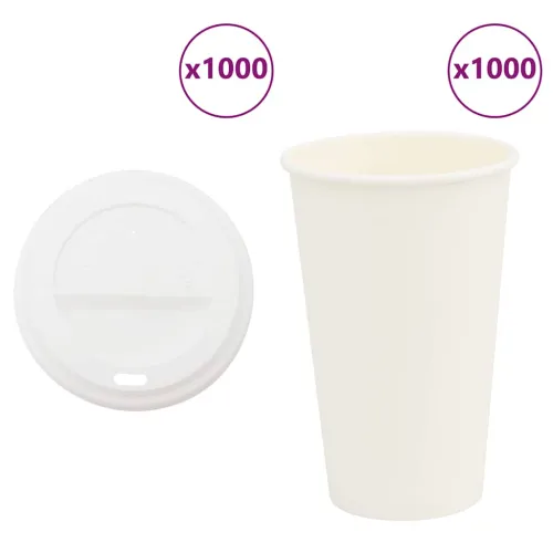 papirnate šalice za kavu s poklopcima 1000 kom 16 oz 400 ml - 1 400 ml 400 ml Cijena