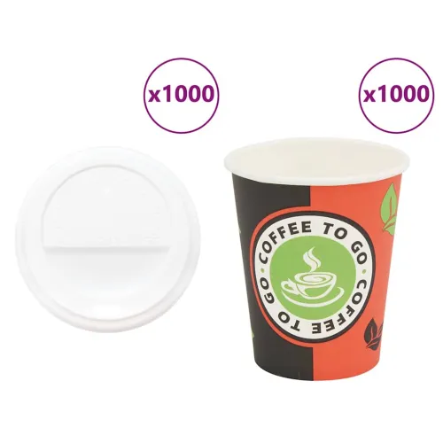 papirnate šalice za kavu s poklopcem 1000 kom 8 oz 240 ml - 1 240 ml 240 ml Cijena