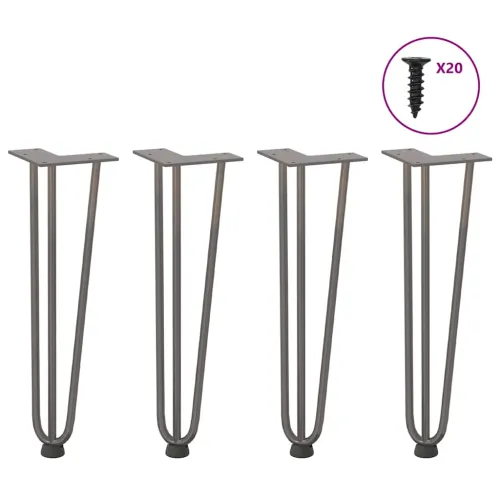 Noge s ukosnicama za stolić za kavu 4 kom. Prirodni čelik 42 cm Puni čelik - Prirodna 42 cm 3 rods Cijena