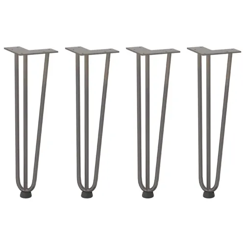 Noge s ukosnicama za stolić za kavu 4 kom. Prirodni čelik 42 cm Puni čelik - Prirodna 42 cm 3 rods Cijena