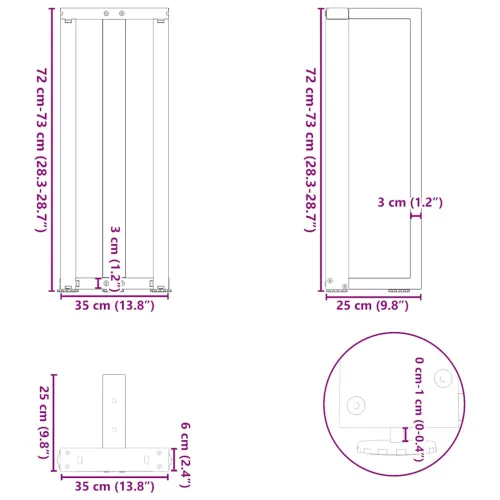 Noge za konzolni stol T-oblika 2 kom Bijele 38x25x(72-73) cm Čelik - Bijela 38 x 25 x (72-73) cm Cijena