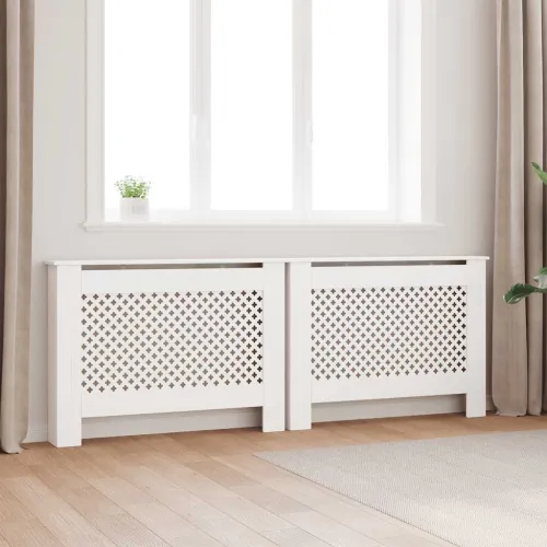 Pokrovi za radijator 2 kom bijeli 112 x 19 x 81,5 cm MDF - Bijela 112 x 19 x 81.5 cm 2 Bijela Cijena