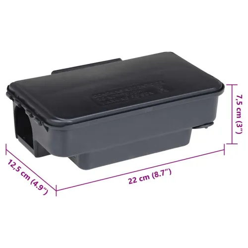 Zamke za miševe 12 kom crne 22x12,5x7,5 cm - 12 Cijena