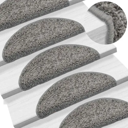 Prostirke za stepenice 30 kom 56x17x3 cm sive poluokrugle - Siva 56 x 17 x 3 cm 30 Cijena