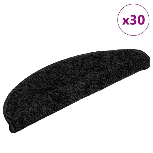 Prostirke za stepenice 30 kom 56x17x3 cm Crne poluokrugle - Crna 56 x 17 x 3 cm 30 Crna Cijena