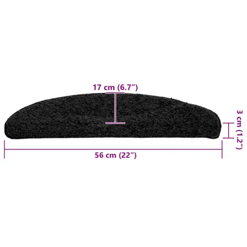 Prostirke za stepenice 30 kom 56x17x3 cm Crne poluokrugle - Crna 56 x 17 x 3 cm 30 Crna Cijena