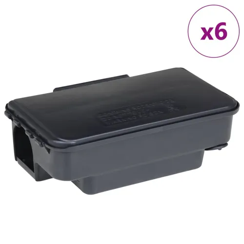 Zamke za miševe 6 kom crne 22x12,5x7,5 cm - 6 Cijena