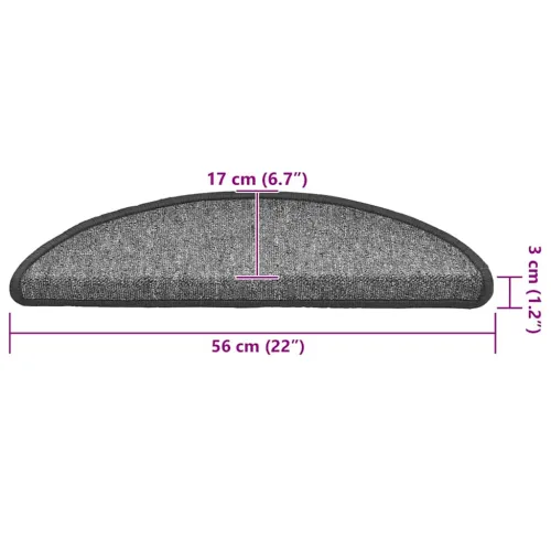 Prostirke za stepenice 30 kom 56x17x3 cm tamno sive poluokrugle - Tamnosiva 56 x 17 x 3 cm 30 Cijena