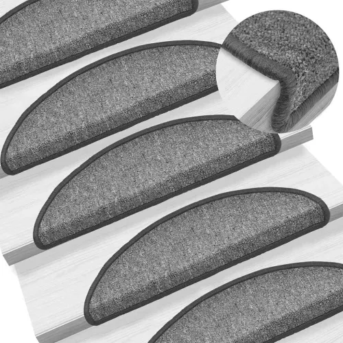 Prostirke za stepenice 30 kom 56x17x3 cm tamno sive poluokrugle - Tamnosiva 56 x 17 x 3 cm 30 Cijena