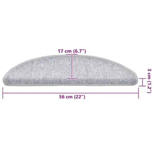 Prostirke za stepenice 30 kom 56x17x3 cm svijetlo sive poluokrugle - Svjetlosiva 56 x 17 x 3 cm 30 Cijena
