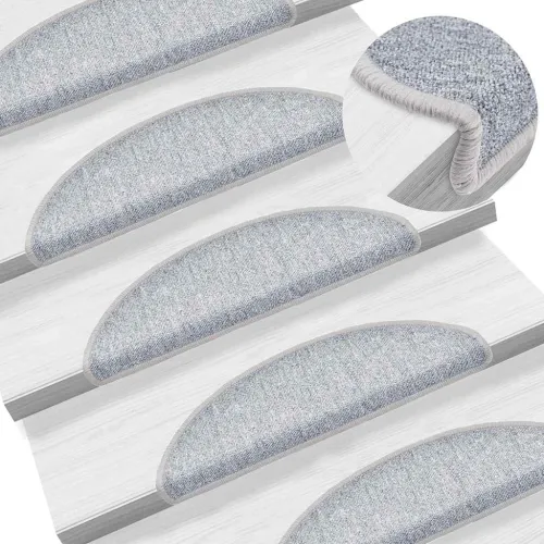 Prostirke za stepenice 30 kom 56x17x3 cm svijetlo sive poluokrugle - Svjetlosiva 56 x 17 x 3 cm 30 Cijena