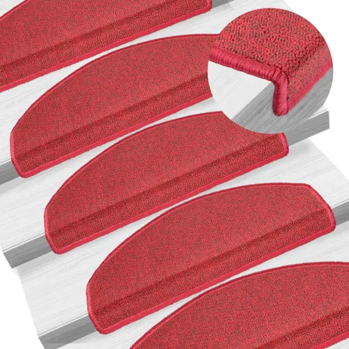 Prostirke za stepenice 30 kom 65x24x4 cm crvene poluokrugle velike - Crvena 65 x 24 x 4 cm 30 Cijena