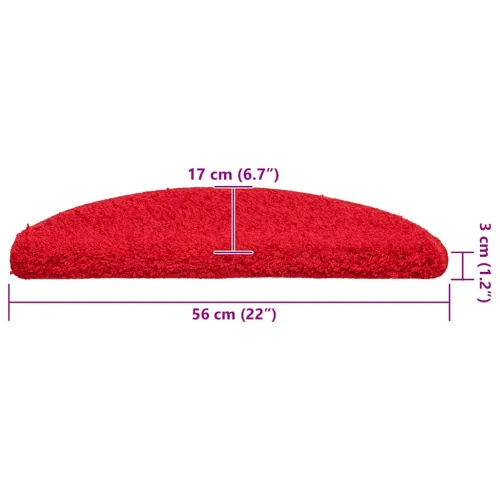 Prostirke za stepenice 30 kom 56x17x3 cm crvene poluokrugle - Crvena 56 x 17 x 3 cm 30 Cijena