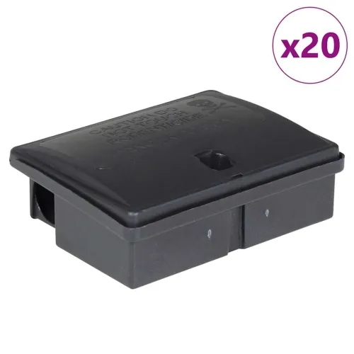 Zamke za miševe 20 kom crne 13x10x4 cm - 20 Cijena