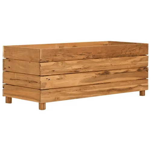 Povišena gredica 100 x 40 x 38 cm reciklirana tikovina i čelik - 100 x 40 x 38 cm Cijena