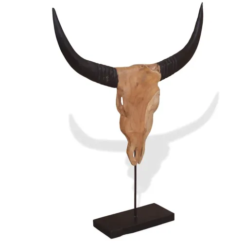 Skulptura lubanje bika tikovina 66x15x88 cm Cijena