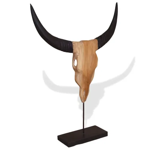 Skulptura lubanje bika tikovina 66x15x88 cm Cijena