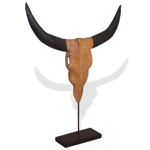 Skulptura lubanje bika tikovina 66x15x88 cm Cijena