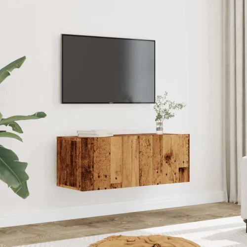 2-dijelni zidni TV ormarić Staro drvo 80x30x30 cm - Staro drvo 2 80 cm Staro drvo Cijena