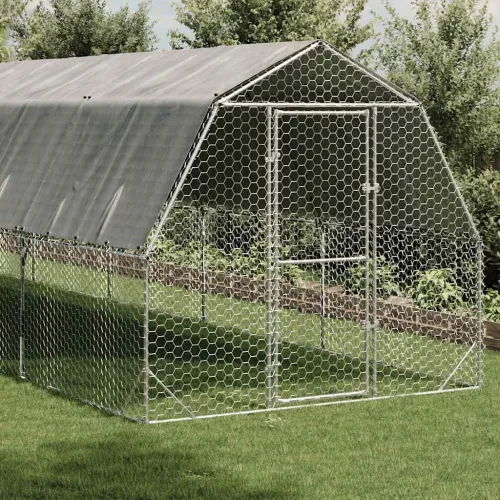 Kavez za kokoši s krovom 2,5x6x2,25 m pocinčani čelik - 2.5 x 6 x 2.25 m S krovom 2.5 x 6 x 2.25 m S krovom Cijena