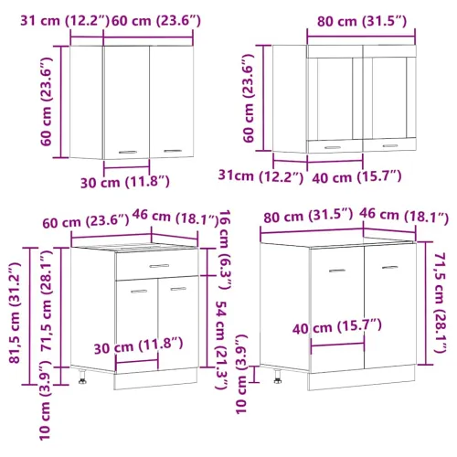 Set kuhinjskih ormarića od 4 dijela “Lyon” Artisan hrast, inženjersko drvo - artisian oak 1 1 artisian oak Cijena