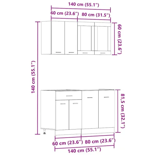 Set kuhinjskih ormarića od 4 dijela “Lyon” Artisan hrast, inženjersko drvo - artisian oak 1 1 artisian oak Cijena