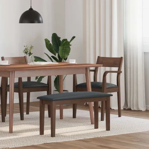 Klupa 90 cm smeđa puna drvena guma - Smeđa i tamna Cijena