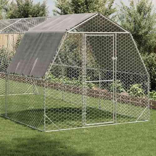 Kavez za kokoši s krovom 2,5x6x2,25 m pocinčani čelik - 2.5 x 6 x 2.25 m 2.5 x 6 x 2.25 m Cijena