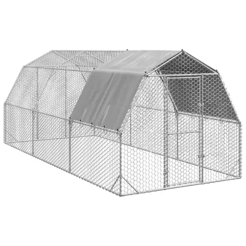 Kavez za kokoši s krovom 2,5x6x2,25 m pocinčani čelik - 2.5 x 6 x 2.25 m 2.5 x 6 x 2.25 m Cijena