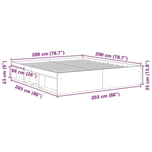 Okvir kreveta bez madraca staro drvo 200x200 cm - Staro drvo 200 x 200 cm Cijena