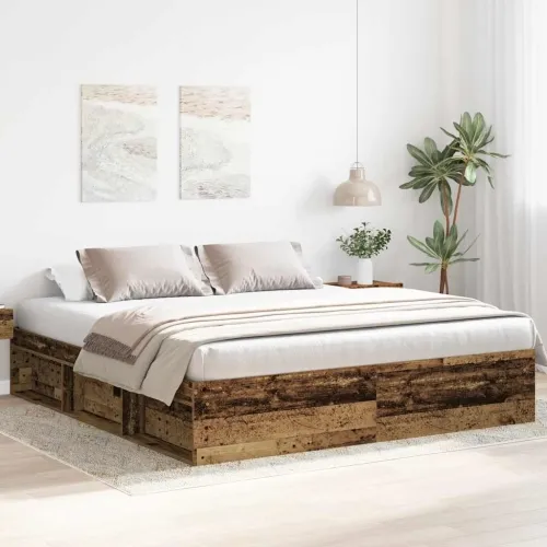 Okvir kreveta bez madraca staro drvo 200x200 cm - Staro drvo 200 x 200 cm Cijena