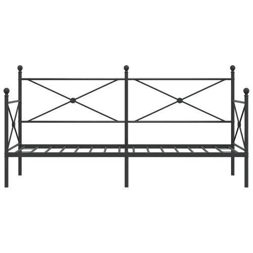 Dnevni krevet bez madraca crni 75x190 cm čelik - Crna 75 x 190 cm bez madraca na kotačićima Cijena
