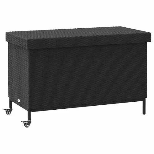 Vrtna kutija za pohranu s kotačima crna 110x55x73 cm - Crna 110 x 55 x 73 cm Crna 110 x 55 x 73 cm Cijena