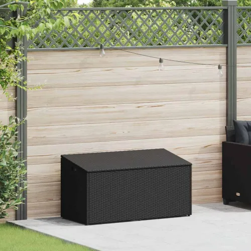 Vrtna kutija za pohranu crna 110x50x58 cm poli ratan - Crna 110 x 50 x 58 cm Crna 110 x 50 x 58 cm Cijena