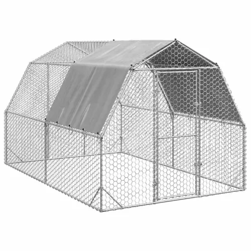 Kavez za kokoši s krovom 2,5x4x2,25 m pocinčani čelik - 2.5 x 4 x 2.25 m 2.5 x 4 x 2.25 m Cijena