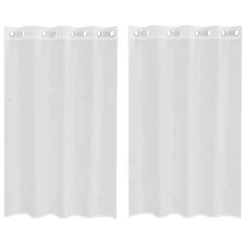 Voile zavjese s ušicama 2 kom bijele - Bijela 140 x 175 cm 1 s ušicama Cijena