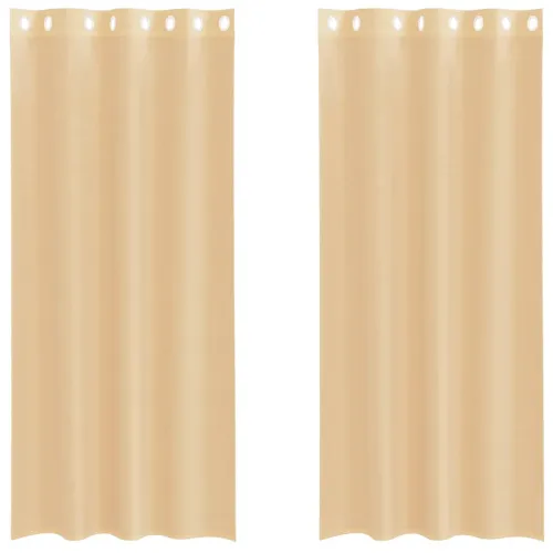 Voile zavjese s ušicama 2 kom boja pijeska - Pijesak 140 x 245 cm 1 s ušicama Cijena