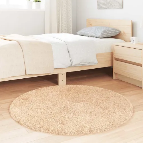 Čupavi tepih s visokim vlaknima NAVARRA bež 100x100cm poliester - Bež Ø 100 cm Cijena