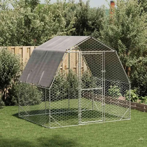 Kavez za kokoši s krovom 2,5x2x2,25 m pocinčani čelik - 2.5 x 2 x 2.25 m S krovom 2.5 x 2 x 2.25 m S krovom Cijena
