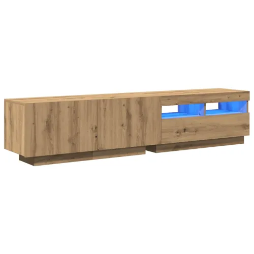 TV ormarić s LED svjetlima Artisan hrast 180x35x40 cm - Hrast artisan Cijena