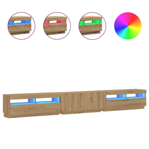 TV ormarić s LED svjetlima Artisan hrast 300x35x40 cm - hrast artisan 1 Cijena