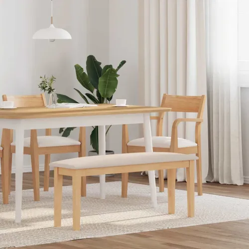 Klupa 110 cm puna drvena guma - Prirodna i svijetla Cijena