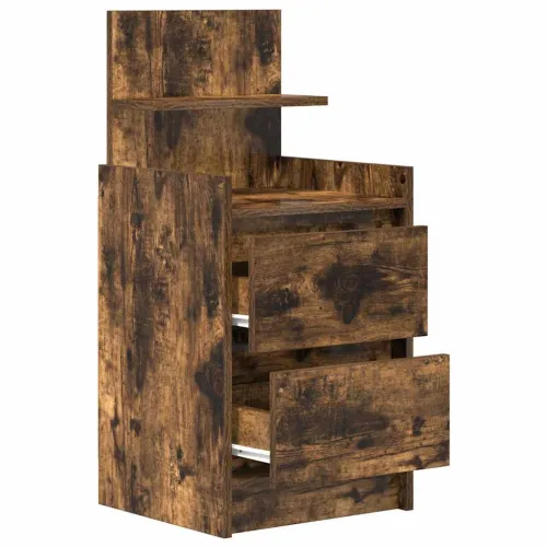 Noćni ormarić s 2 ladice dimljeni hrast 38x34x80 cm - Dimljeni hrast 1 Cijena