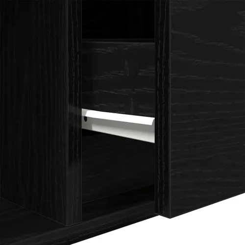 TV ormarić crni hrast 80x31x25,5 cm konstruirano drvo - Crni hrast 1 80 cm Cijena