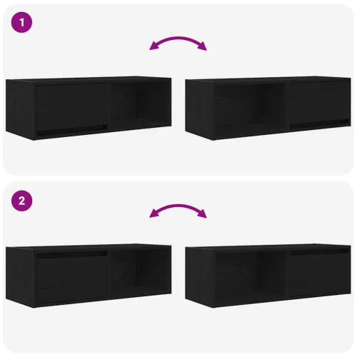 TV ormarić crni hrast 80x31x25,5 cm konstruirano drvo - Crni hrast 1 80 cm Cijena