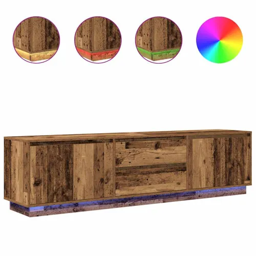 TV ormarići s LED svjetlima 2 kom boja drva 193,5x41x50 cm - Staro drvo 193.5 cm Cijena