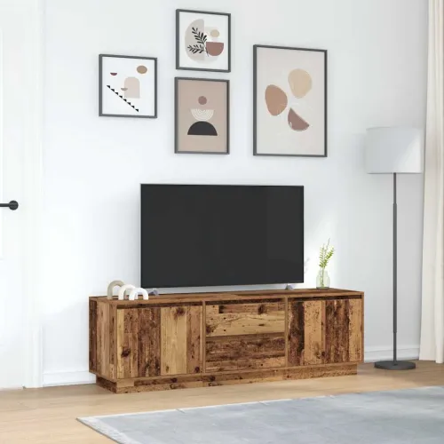 TV ormarići s LED svjetlima 2 kom boja drva 160,5x41x50 cm - Staro drvo 160.5 cm Cijena