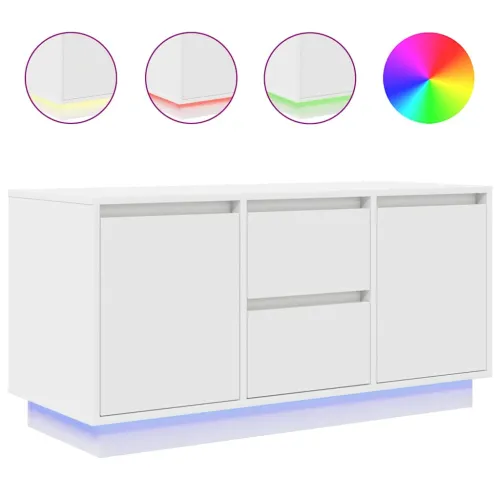 TV ormarić s LED svjetlima bijeli 100x41x50 cm - Bijela 1 100 cm Cijena